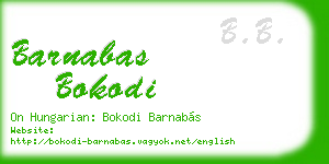 barnabas bokodi business card